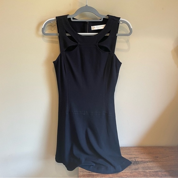 Trina Turk Black‎ Sleeveless Cocktail Dress Lined Cutouts - Picture 1 of 5